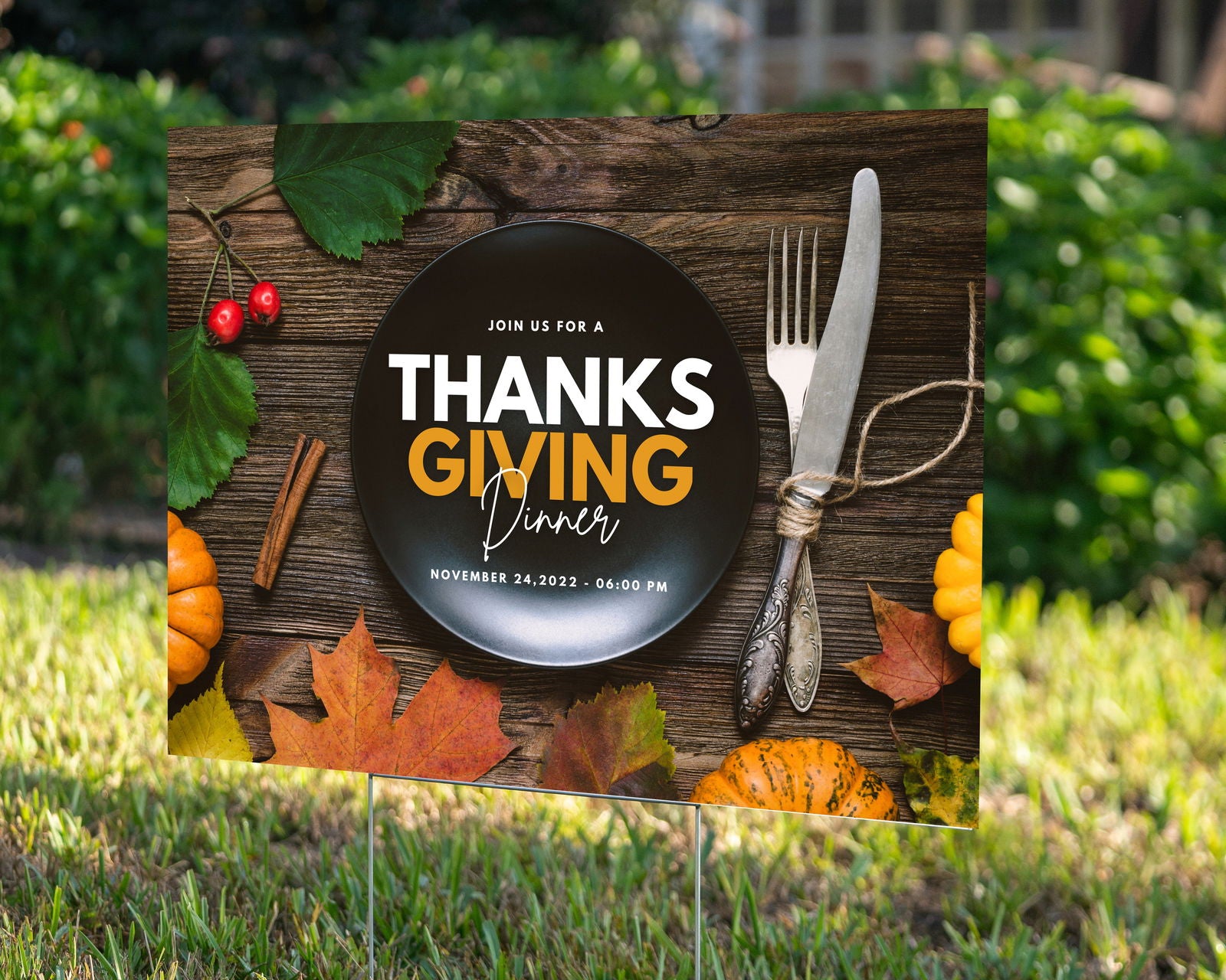 Thanksgiving Party 1 - YardSign - YardSigns.com