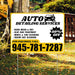 Auto Detailing Services - Hand Wash & Dry,  Clay Bar Treatment, Wheel & Tire Cleaning, Engine Bay Cleaning with Discount Tag - Plain Mustard Gold White Design YardSigns.com