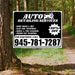 Auto Detailing Services - Hand Wash & Dry, Clay Bar Treatment, Wheel & Tire Cleaning, Engine Bay Cleaning with Discount Tag - Plain White Black Design - YardSigns.com