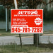 Auto Detailing Services - Hand Wash & Dry, Clay Bar Treatment, Wheel & Tire Cleaning, Engine Bay Cleaning with Discount Tag - Plain White Chili Red Design - YardSigns.com
