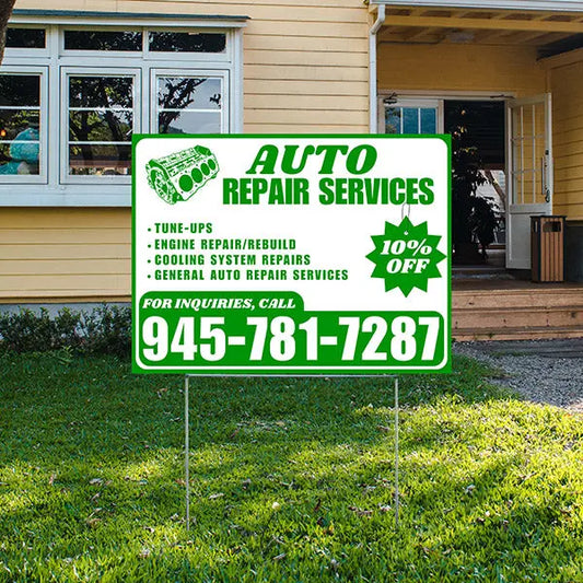 Express Auto Service Building Sign Auto Repair Yard Sign, Auto Repair | Yardsigns.com – YardSigns.com
