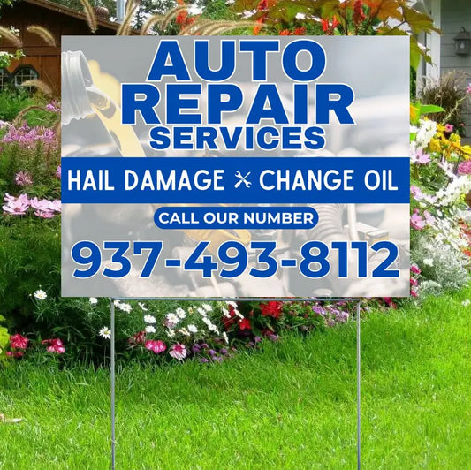 Auto Repair - Hail Damage with Auto Body Repair YardSigns.com