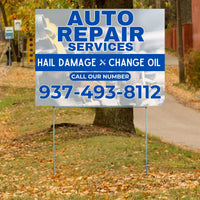 Auto Repair - Hail Damage with Auto Body Repair YardSigns.com