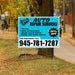 Auto Repair Services - Tune-Ups, Engine Repair/Rebuild, Cooling System Repairs, General Auto Repair Services with Discount Tag - Plain White Aqua Blue Design - YardSigns.com