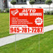 Auto Repair Services - Tune-Ups, Engine Repair/Rebuild, Cooling System Repairs, General Auto Repair Services with Discount Tag - Plain White Chili Red Design - YardSigns.com
