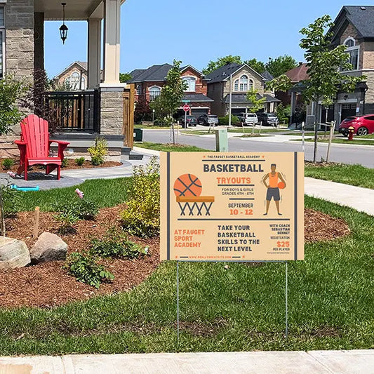 Basketball - Tryout Announcements YardSigns.com
