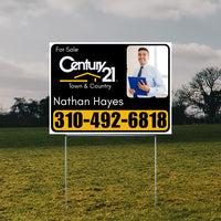 Real Estate - Century 21 - For Sale - Town & Country - Black Mustard Gold YardSigns.com