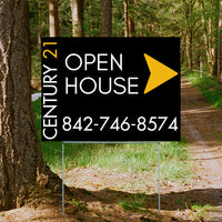 Real Estate - Century 21 - Open House - Sharp Arrow YardSigns.com