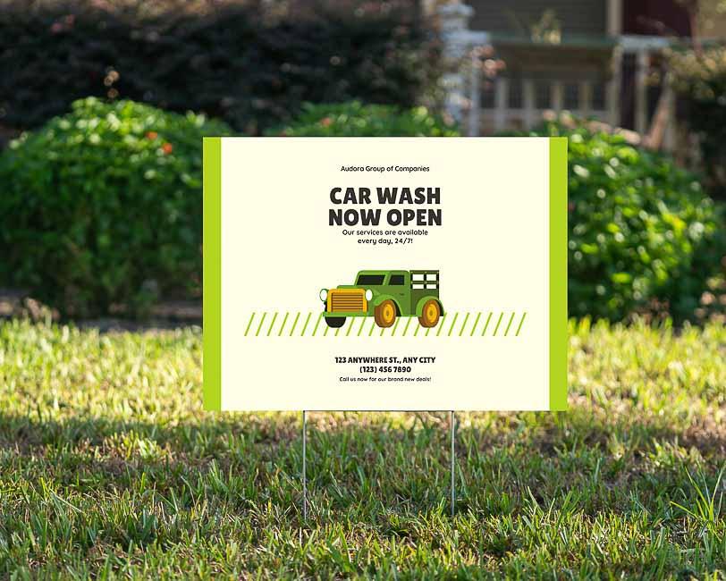 Car Wash - YardSign - YardSigns.com