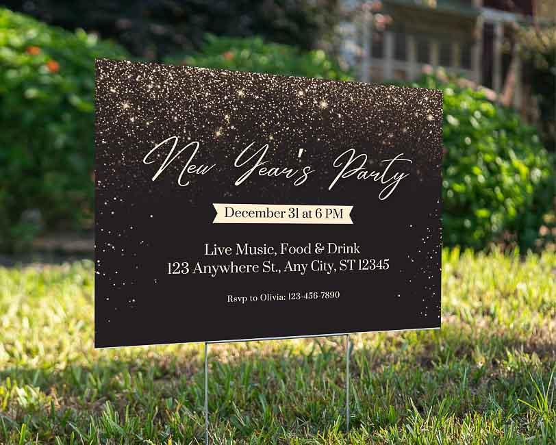 New Year's Party 1 - YardSign - YardSigns.com