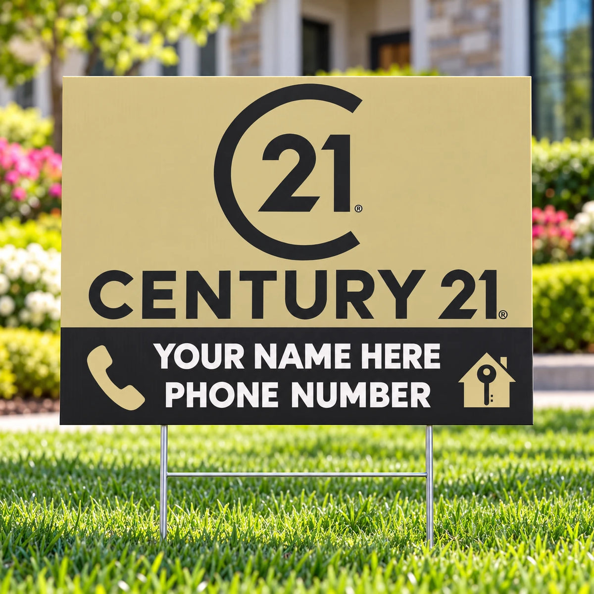 Real Estate - Century 21 - For Sale - Gold Charcoal YardSigns.com