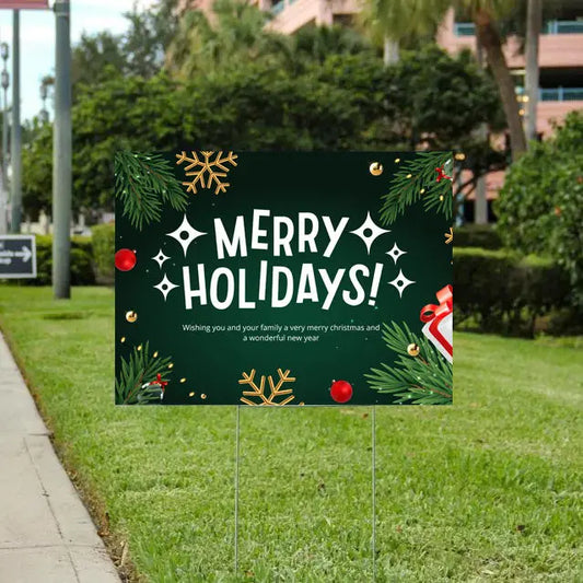Christmas - Merry Holidays YardSigns.com