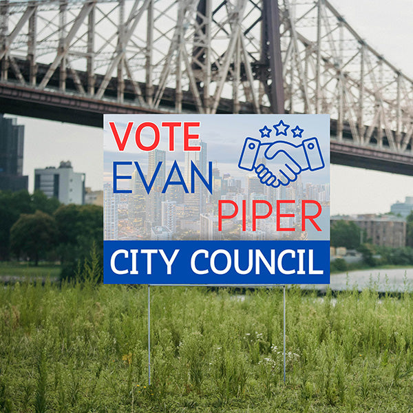City Council - Hand Shake - YardSigns.com