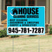 Cleaners/Maids Signs - House Cleaning Services - Deep Cleaning, Vacuuming & Sweeping, Carpet & Upholstery - Plain White Aqua Blue Design YardSigns.com