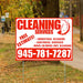 Cleaners/Maids Signs - Cleaning Services -  Industrial Cleaning, Janitorial Services, Move-In/Move-Out Cleaning with Free Estimate - Plain White Chili Red Design YardSigns.com