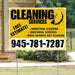 Cleaners/Maids Signs - Cleaning Services - Industrial Cleaning, Janitorial Services, Move-In/Move-Out Cleaning with Free Estimate - Plain Mustard Gold White Design YardSigns.com