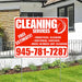 Cleaners/Maids Signs - Cleaning Services - Industrial Cleaning, Janitorial Services, Move-In/Move-Out Cleaning with Free Estimate - Plain Chili Red White Design YardSigns.com