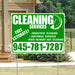 Cleaners/Maids Signs - Cleaning Services - Industrial Cleaning, Janitorial Services, Move-In/Move-Out Cleaning with Free Estimate - Plain White Green Design YardSigns.com