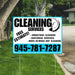 Cleaners/Maids Signs - Cleaning Services -  Industrial Cleaning, Janitorial Services, Move-In/Move-Out Cleaning with Free Estimate - Plain Aqua Blue White Design YardSigns.com