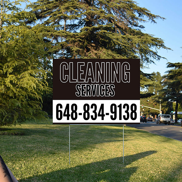 Cleaners/Maids Signs - Black Outline Sign - YardSigns.com