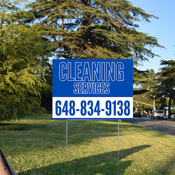 Cleaners/Maids Signs - Blue Outline Sign - YardSigns.com