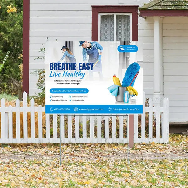 Cleaners/Maids Signs - Affordable Rates for Regular or One-Time Cleanings YardSigns.com