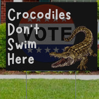 Funny Signs - Crocodiles Don't Swim Here