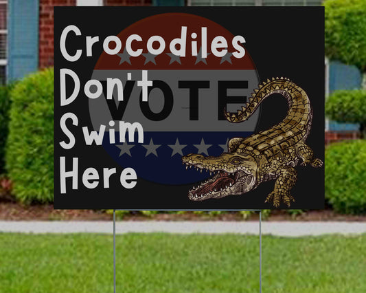 Funny Signs - Crocodiles Don't Swim Here