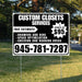 Custom Closets - Space Optimization, Shelving and Hanging Areas, Drawers and Bins with Price Tag - Plain White Black Design YardSigns.com