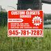 Custom Closets - Space Optimization, Shelving and Hanging Areas, Drawers and Bins with Price Tag - Plain White Chili Red Design YardSigns.com