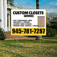 Custom Closets - Fast Turnaround Times, Materials & Finishes, Laundry Room Storage, Hanging Rods (Double & Single) - Plain Mustard Gold White Design - YardSigns.com