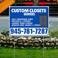 Custom Closets - Fast Turnaround Times, Materials & Finishes, Laundry Room Storage, Hanging Rods (Double & Single) - Plain White Blue Design - YardSigns.com