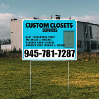 Custom Closets - Fast Turnaround Times, Materials & Finishes, Laundry Room Storage, Hanging Rods (Double & Single) - Plain White Aqua Blue Design - YardSigns.com