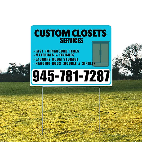 Custom Closets - Fast Turnaround Times, Materials & Finishes, Laundry Room Storage, Hanging Rods (Double & Single) - Plain White Aqua Blue Design - YardSigns.com
