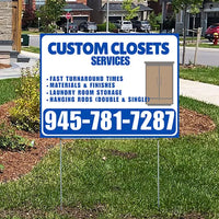 Custom Closets - Fast Turnaround Times, Materials & Finishes, Laundry Room Storage, Hanging Rods (Double & Single) - Plain Blue White Design - YardSigns.com