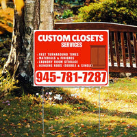 Custom Closets - Fast Turnaround Times, Materials & Finishes, Laundry Room Storage, Hanging Rods (Double & Single) - Plain White Chili Red Design - YardSigns.com