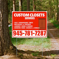 Custom Closets - Fast Turnaround Times, Materials & Finishes, Laundry Room Storage, Hanging Rods (Double & Single) - Plain White Chili Red Design - YardSigns.com