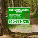 Custom Closets - Fast Turnaround Times, Materials & Finishes, Laundry Room Storage, Hanging Rods (Double & Single) - Plain White Green Design - YardSigns.com