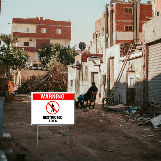 Danger Signs - Restricted Area YardSigns.com