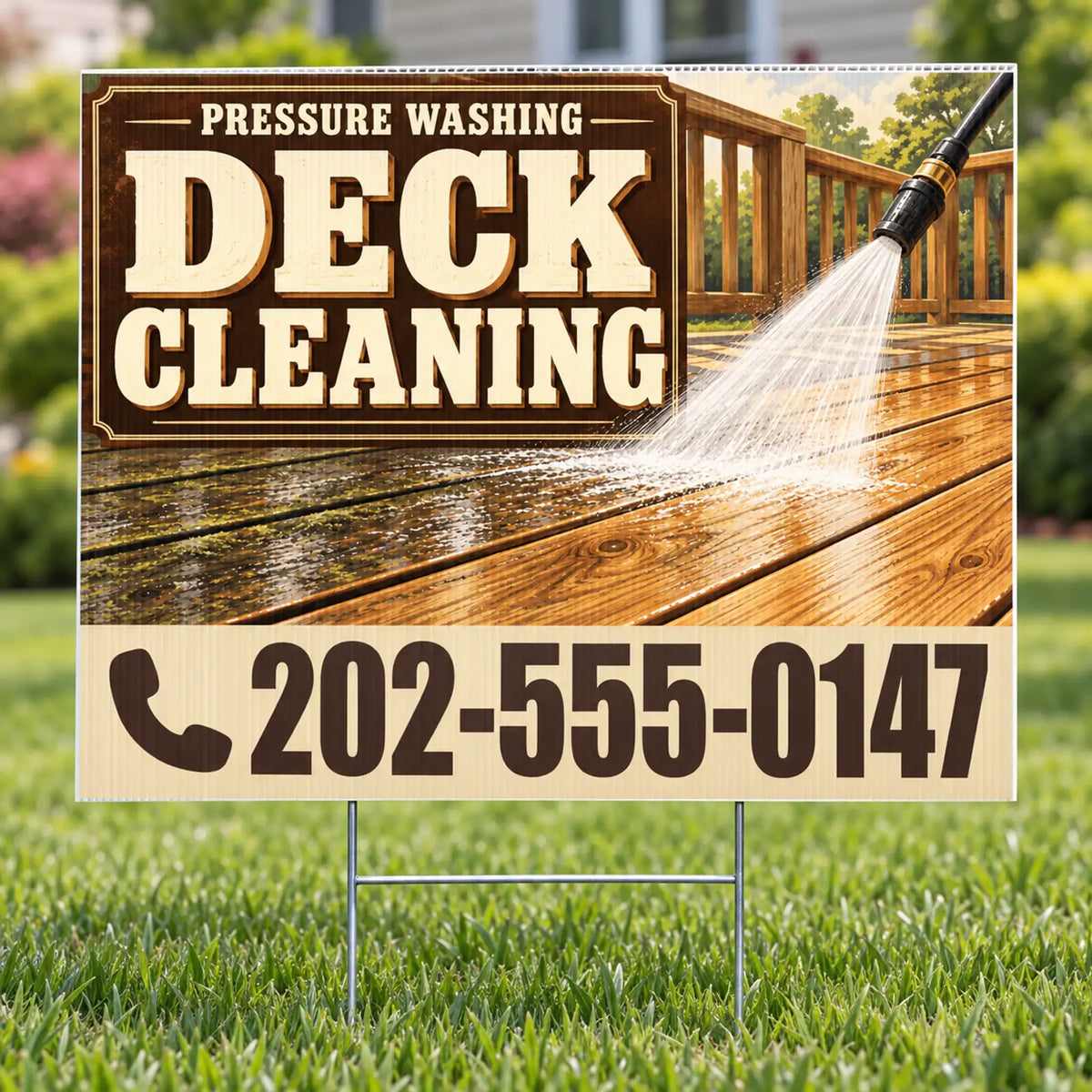 Pressure Washing - Deck Cleaning Yard Sign - Espresso & Sand - 24 x 18