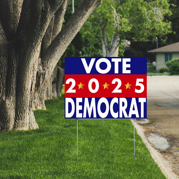 Democrat Signs - Vote Democrat with Stars - YardSigns.com