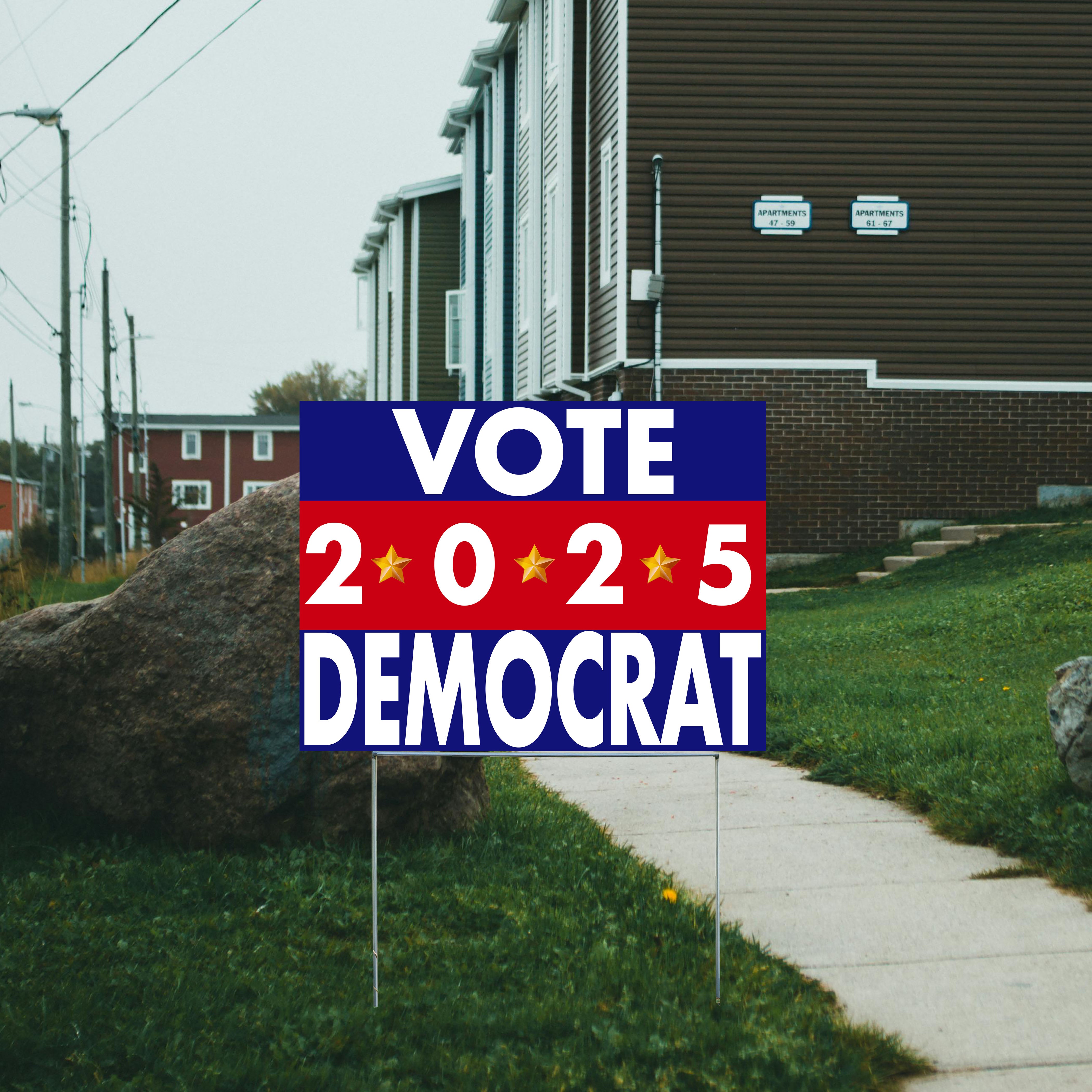 Democrat Signs - Vote Democrat with Stars