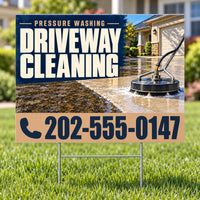 Pressure Washing - Driveway Cleaning Yard Sign - Navy & Copper - 24 x 18