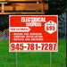 Electricians - Wiring and Rewiring,  Lighting Installation, Outlets and Switches with Price Tag - Plain White Chili Red Design YardSigns.com