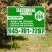 Electricians - Wiring and Rewiring,  Lighting Installation, Outlets and Switches with Price Tag - Plain White Green Design YardSigns.com