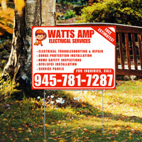 Electricians - Electrical troubleshooting & repair, Surge protection installation, Home safety inspections, GFCI/AFCI installation, Service panels - Free Estimates! - Plain Chili Red White Design - YardSigns.com