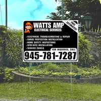 Electricians - Electrical troubleshooting & repair, Surge protection installation, Home safety inspections, GFCI/AFCI installation, Service panels - Free Estimates! - Plain White Black Design - YardSigns.com
