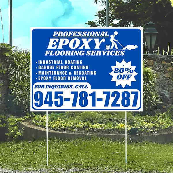 Garageインダストリアルサイン Epoxy Garage Floors Yard Signs, Epoxy Floors | Yardsigns.com