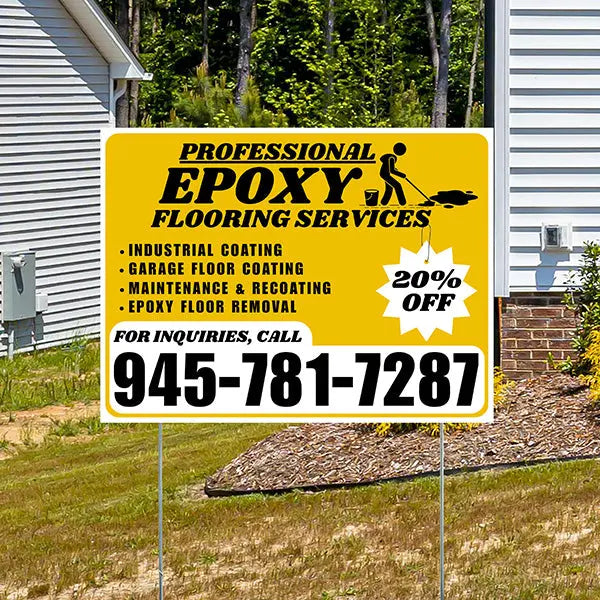 Epoxy Garage Floors Yard Signs, Epoxy Floors | Yardsigns.com