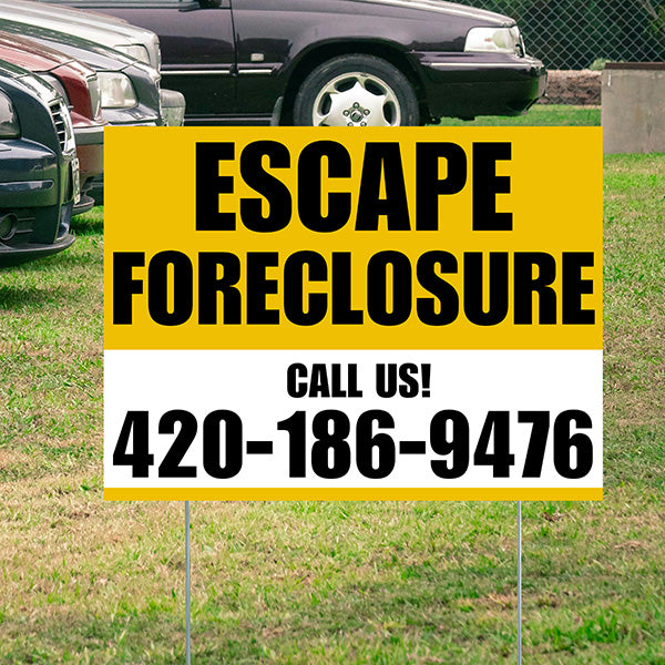 Real Estate - Escape Foreclosure - Plain Mustard Gold White Design